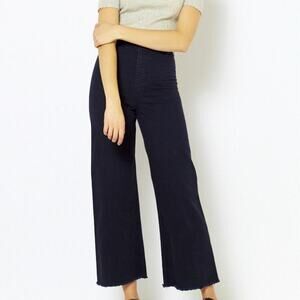 Creatures Of Comfort 2 Maison Pant Marine Blue Denim Wide Leg Fray Hem